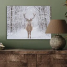 Hert - Winter - Bos - Natuur - Wit PET vilt klein -sfeer2