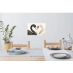 Zwanen - Hartvorm - Dieren Muursticker klein -eettafel