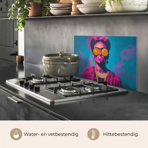 Vrouw - Kauwgom - Zonnebril - Oranje keuken achterwand spatscherm klein -usp_NL