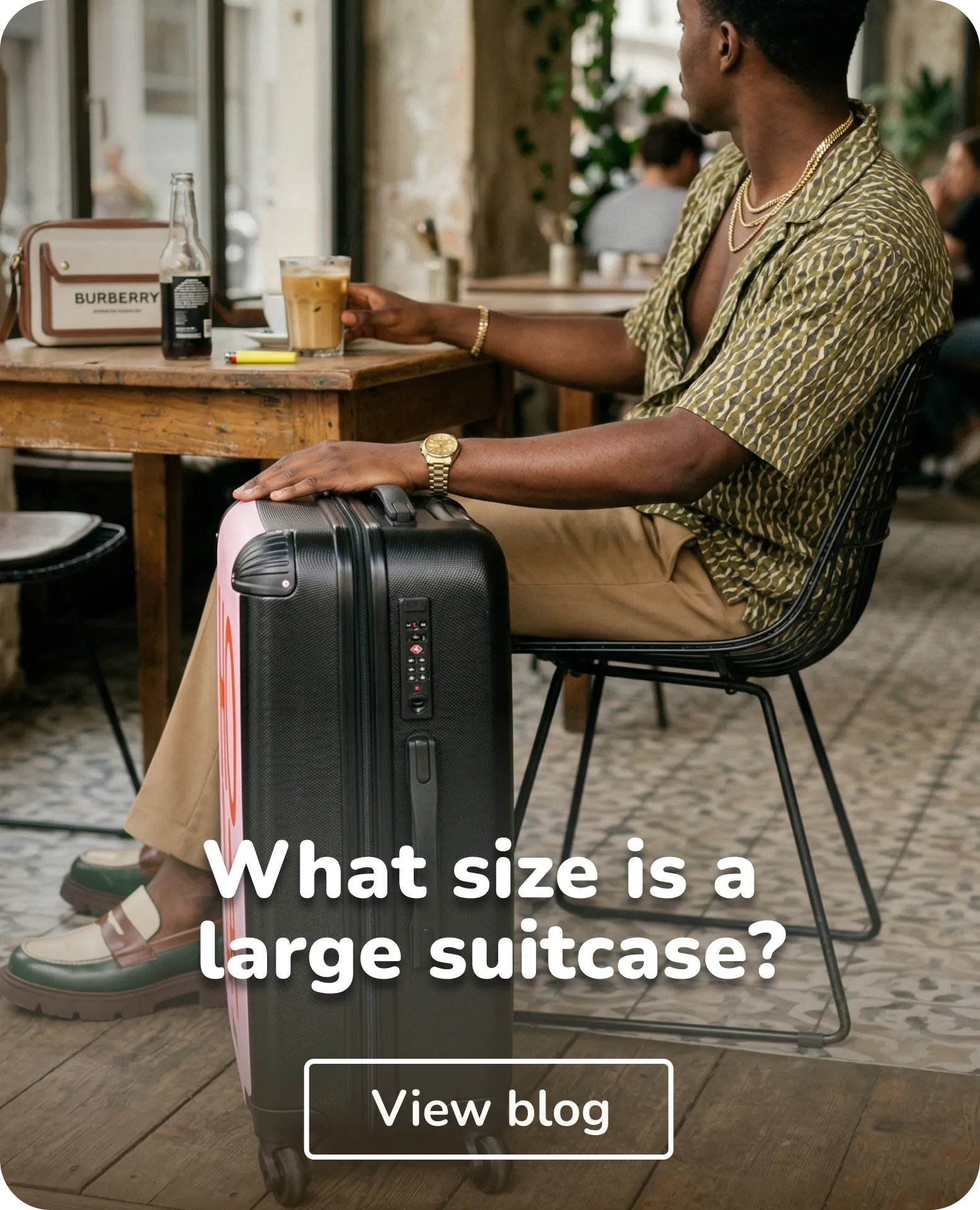 man with large suitcase