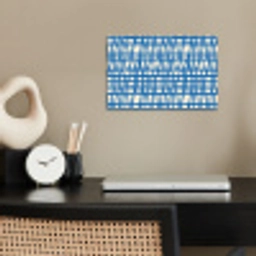 Ruitpatroon - Blauw - Crème poster papier klein 62 -sfeer1