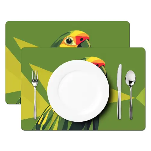 Papegaai - Groen - Snavel - Abstract Placemat vinyl groot -zzsfeer2_Kitchenyeah-website