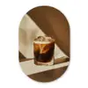 Glas - Ijskoffie - Schaduw - Bruin Wandcirkel Ovaal Forex klein -3d