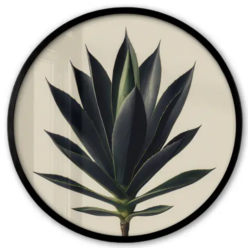 Agaveplant - Symmetrisch - Groen Fotolijst rond zonder passe partout klein -3d