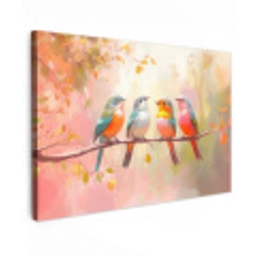Vogels - Kleurrijk - Tak canvas 2cm klein -z3d