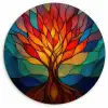 Sierglas - Boom - Rood - Vlakken Wandcirkel kunststof plaat 5mm dik klein -3d