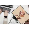 Minimalistisch - Bloem - Bladeren - Beige laptophoes neopreen klein -bureau