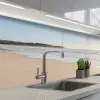 Zee - Zon - Zand keuken achterwand 2 middel -3d_schuin