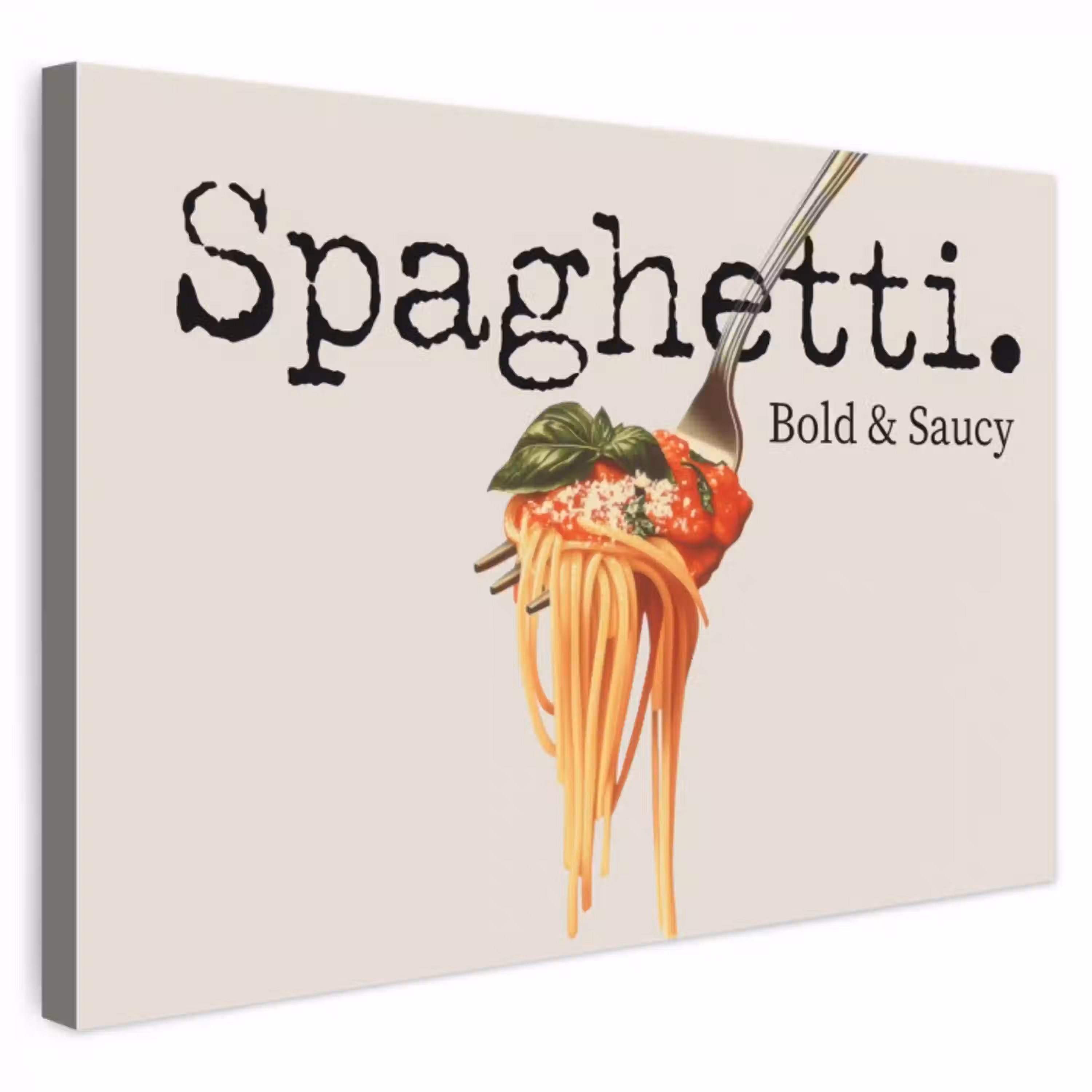 Spaghetti - tomatensaus - Parmezaanse kaas canvas 2cm klein -3d