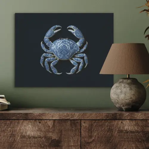 Krab - Delfts blauw - Dieren PET vilt klein -sfeer2