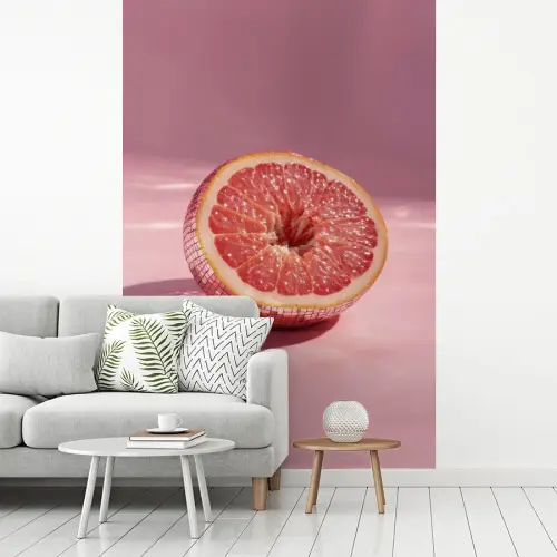 Grapefruit - Roze - Disco - Shiny fotobehang vinyl groot -woonkamer