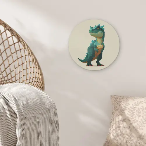 Stekels - Dino - Blauw - Gespierd Akoestische PET Vilt - Rond klein -sfeer4