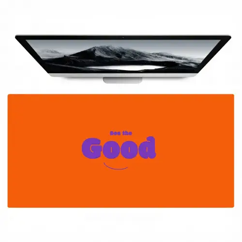 See the good - Paars - Oranje - Smiley Muismat XXL klein -zzz3d