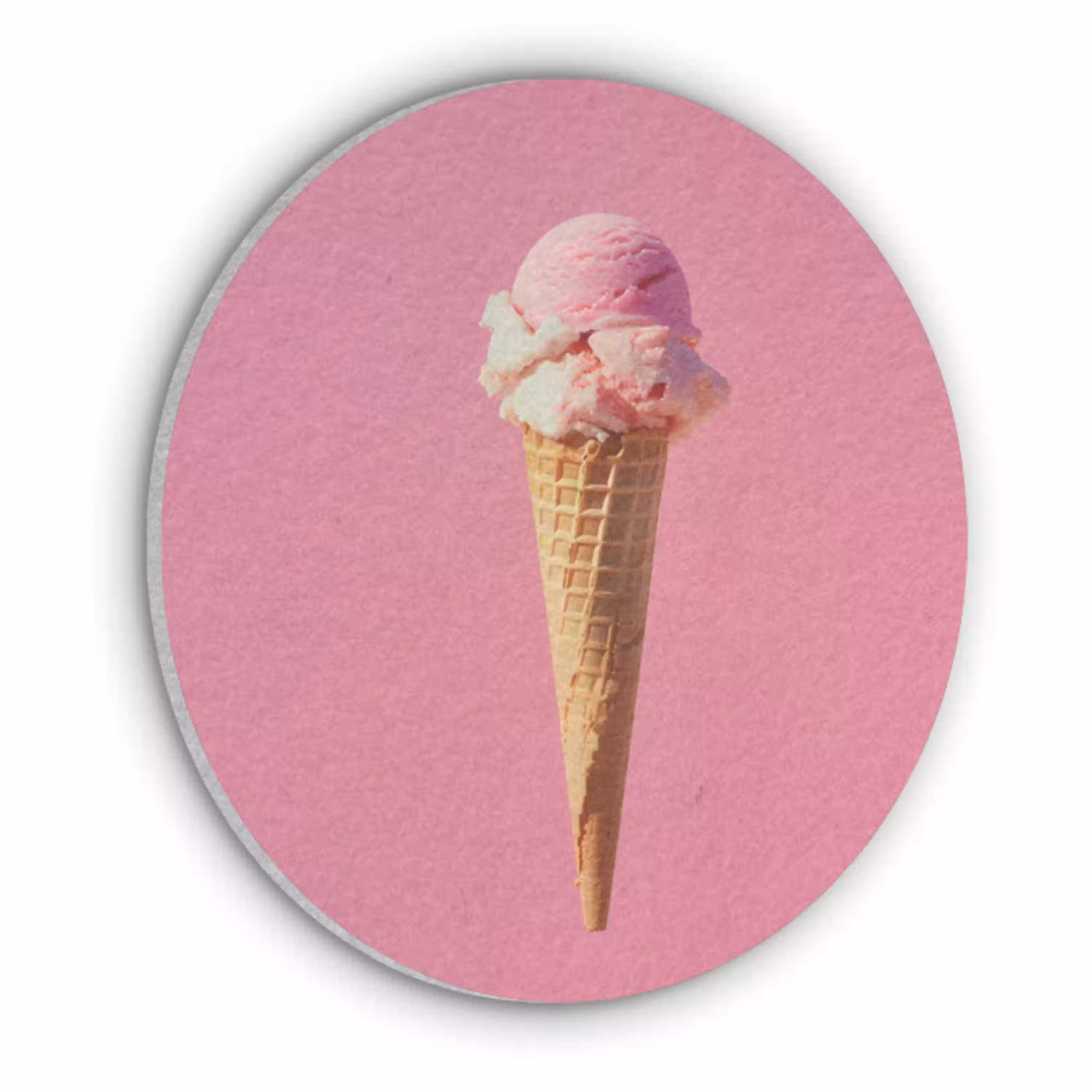 Hoorntje - Schepijs - Roze Akoestische PET Vilt - Rond klein -3d
