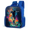 Neon - Voetballer - Kleurrijk Kinderrugzak - Blauw middel -schuin