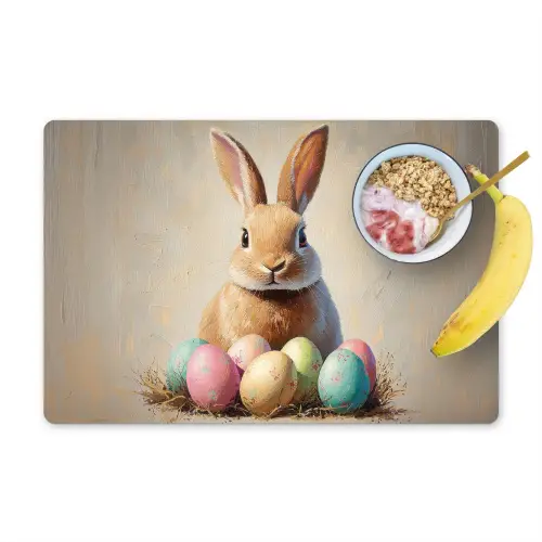 Paashaas - Pastel - Eieren Placemat vinyl groot -zzzproduct_Kitchenyeah-website