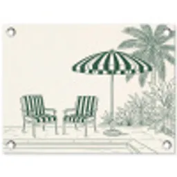 Terras - Illustratie - Groen tuinposter los doek klein -3d