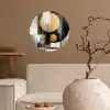 Abstract - Goud - Zilver - Vormen - Aesthetic - Modern Wandcirkel behangsticker klein -sfeer1