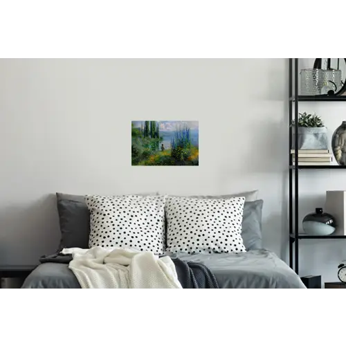 Bloemen - Meer - Bergen - Groen Muursticker klein -slaapkamer