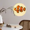 Vis - Oranje - Strepen Wandcirkel behangsticker klein -sfeer3
