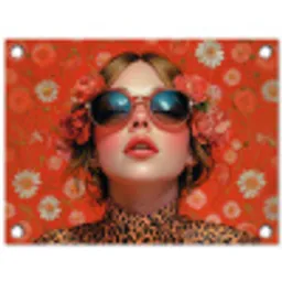 Vrouw - Kleurrijk - Dierenprint - Bloemen tuinposter los doek klein -3d