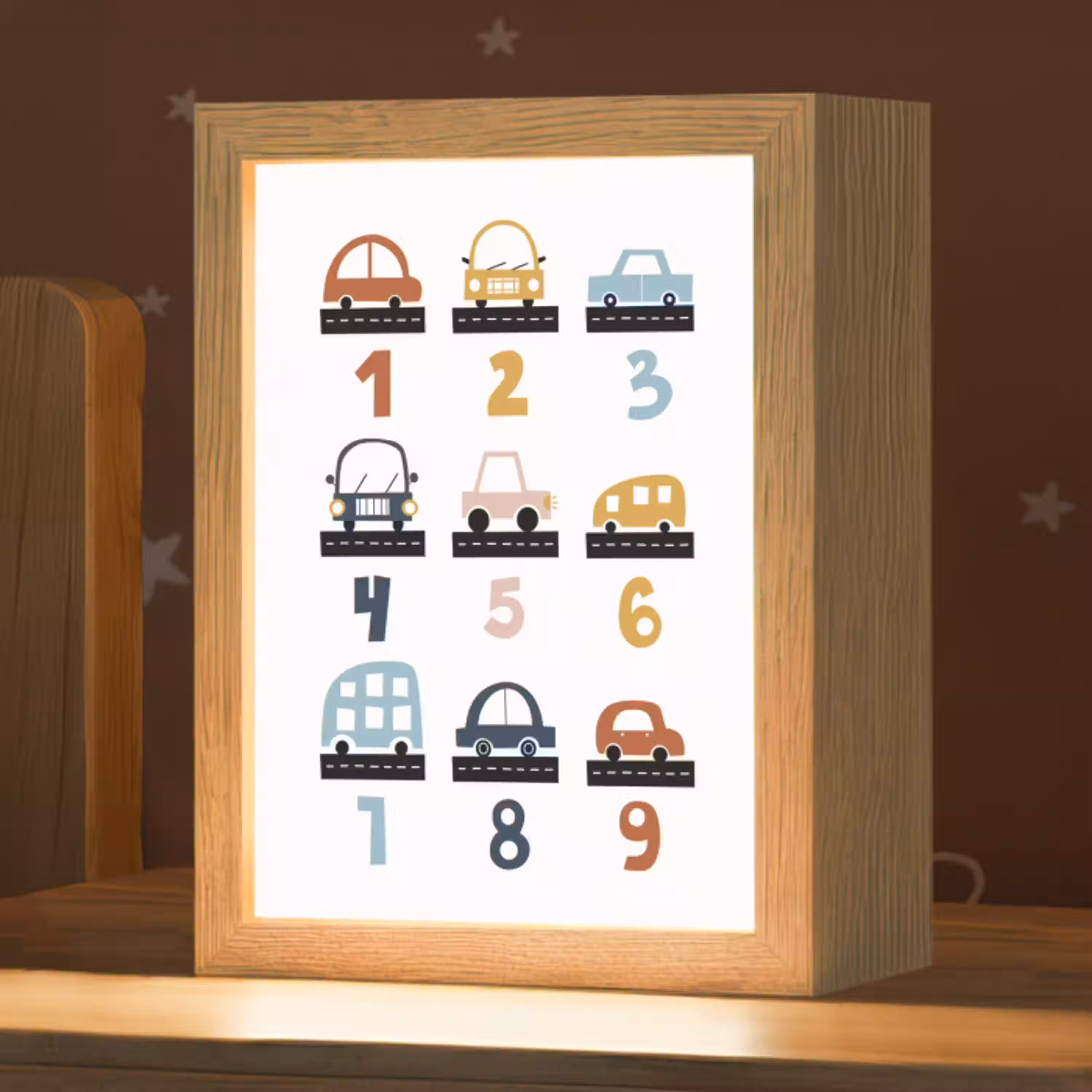 Educatief - Leren tellen - Auto's - 1-10 - Jongens Light Box met kabel klein -zzz_3d_website