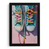 Sneakers - Veters - Kleurrijk - Schaduw fotolijst zwart zonder passe partout klein -3d