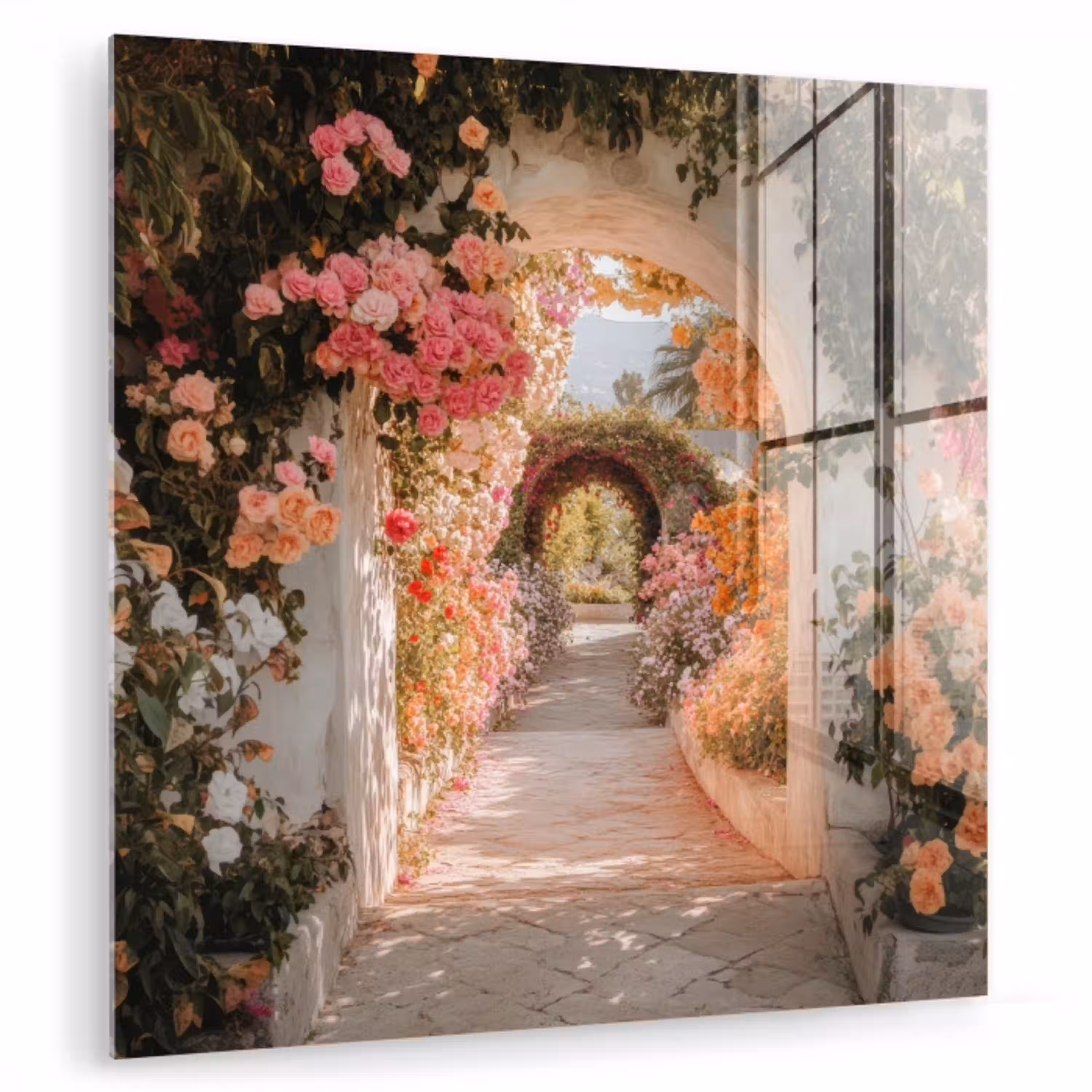 Doorkijk - Boog - Bloemen - Pastel plexiglas 5mm klein -zzzproduct_nieuw