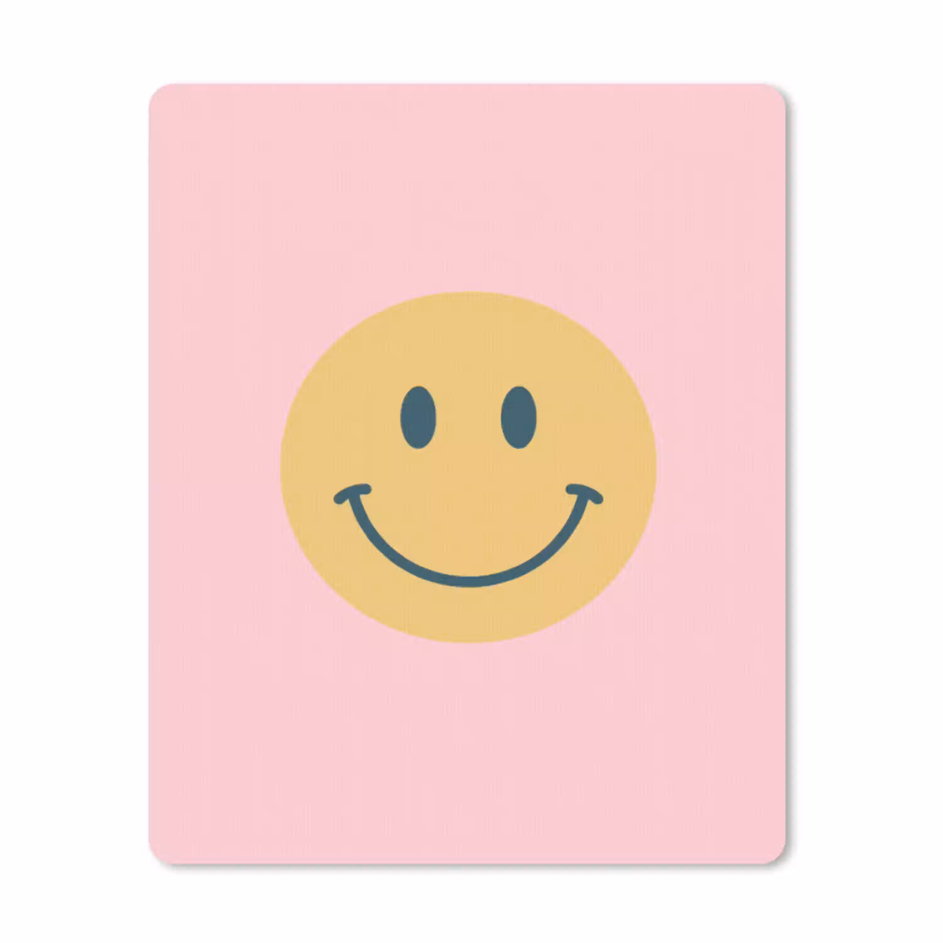 Smiley - Geel - Roze - Symbool - Minimalistisch muismat rubber klein -3d