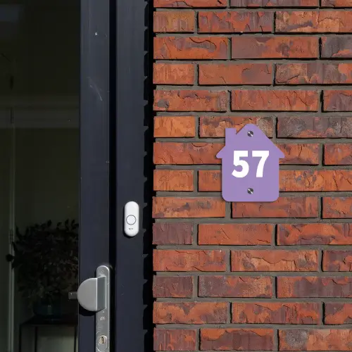Paars - Traditioneel Naambord Huisje klein -sfeer2