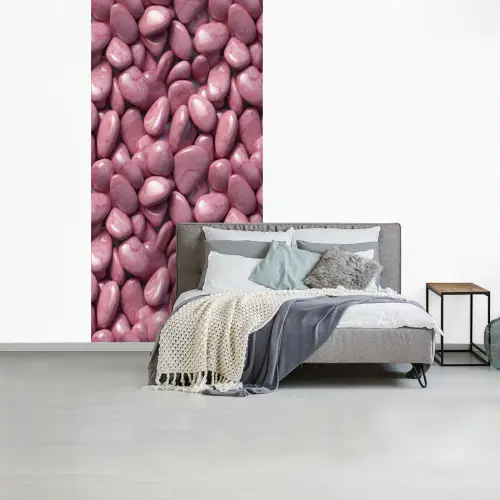 Roze - Glanzende - Stenen fotobehang vinyl groot 64 -slaapkamer