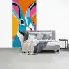 Haas - Kleurvakken - Oren - Roze fotobehang vinyl groot -slaapkamer