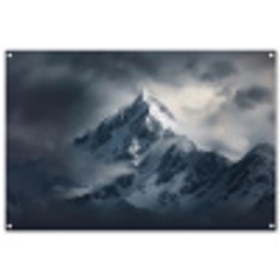Sneeuw - Berg - Wolken tuinposter los doek groot -3d