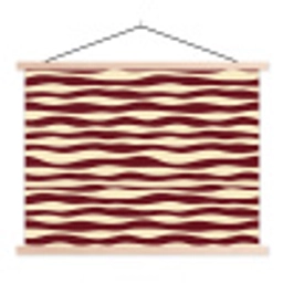 Golven - Rood - Patroon - Crème textielposter latten blank klein 122 -3d