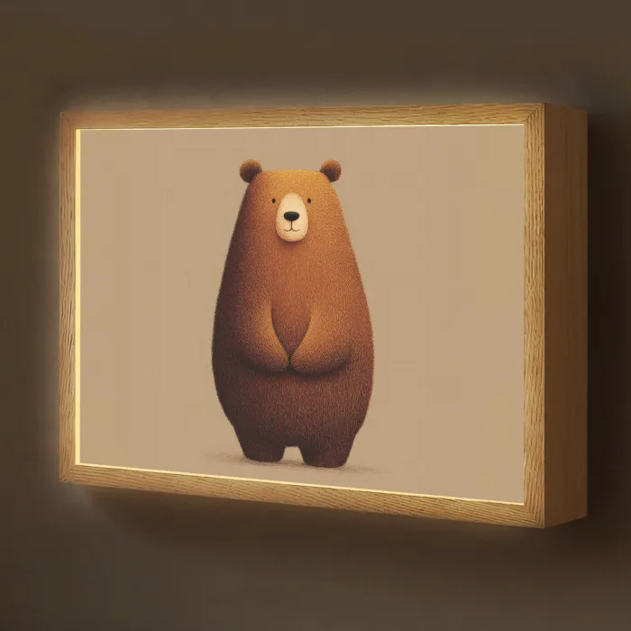 Beer - Minimalistisch - Bruin Light Box met batterij (Wandlamp kind) middel -z3d_website