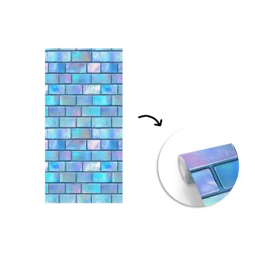 Blauw - Glans - Muur fotobehang vinyl groot 64 -3d