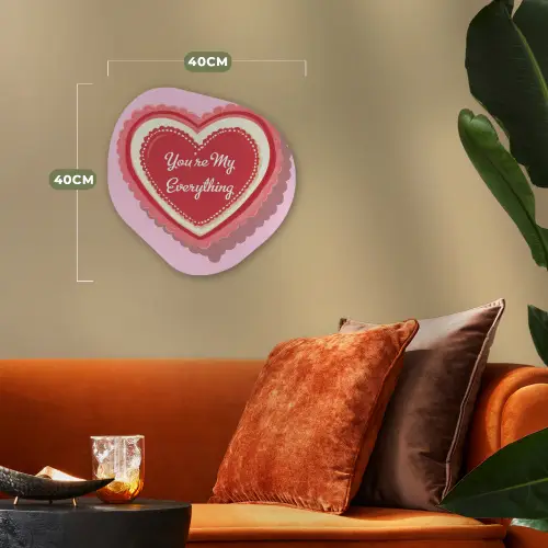 Liefde - Hart - Valentijn Wandcirkel Organisch Forex 3mm klein -sfeer3