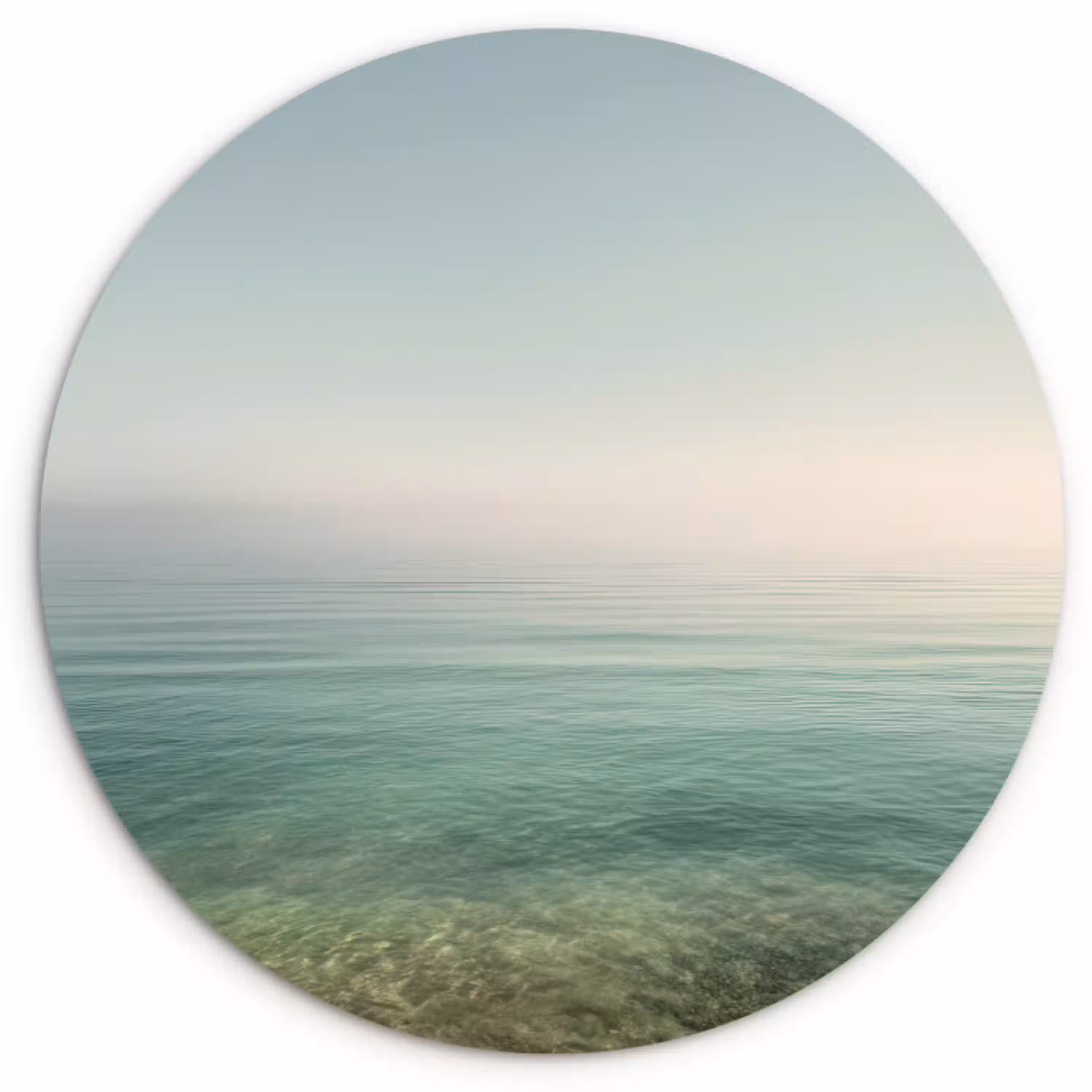 Zee - Horizon - Blauw - Mist Wandcirkel plexiglas klein -3d
