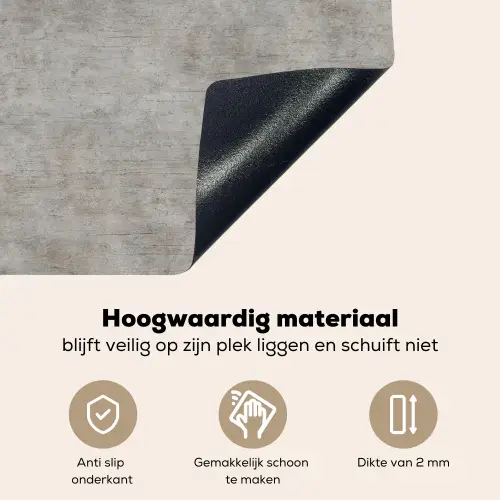 Beton - Oud - Grijs - Patronen Inductie beschemer met haakjes klein 777 -ky-onderkant-nl