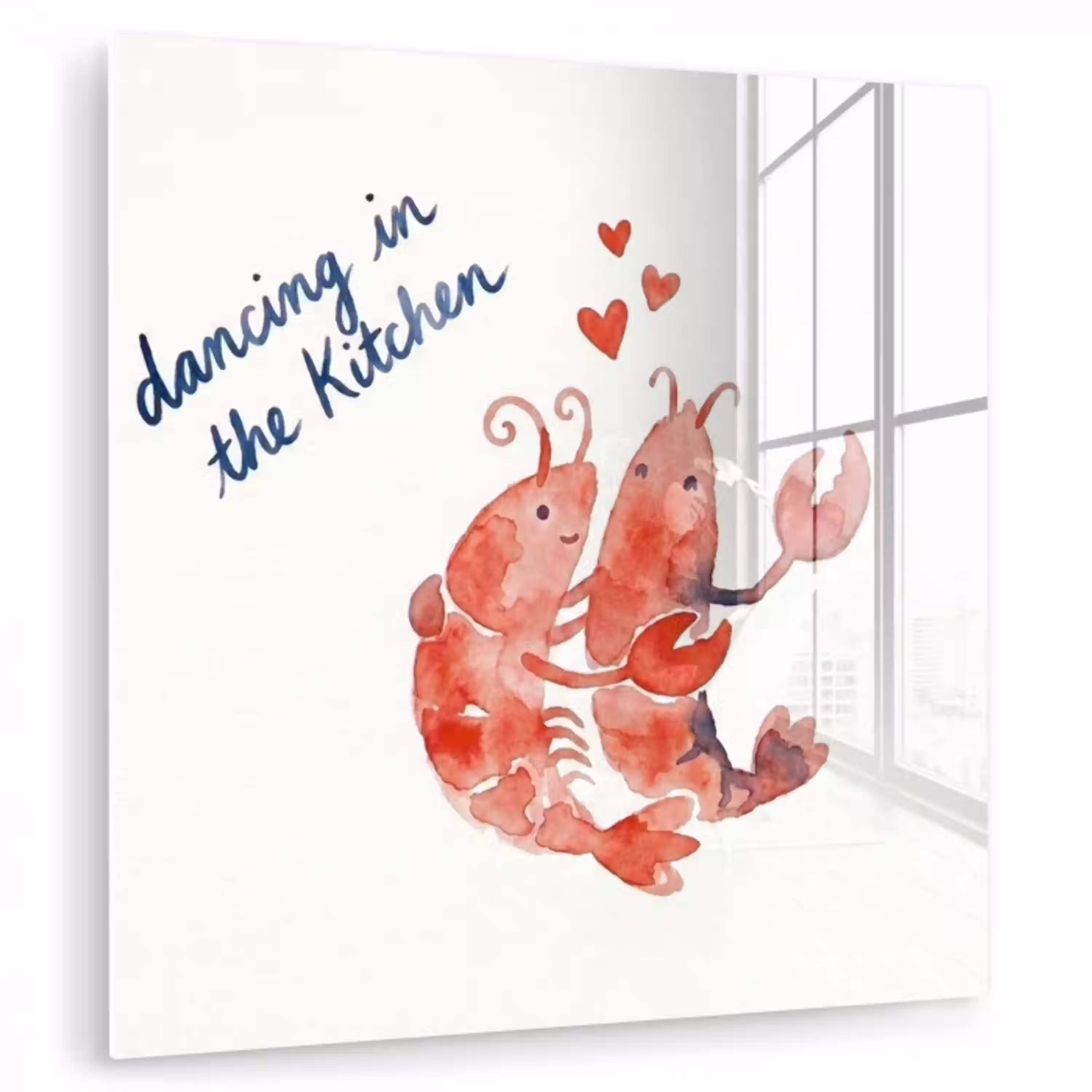Dier - Dans - Liefde - Waterverf - Rood plexiglas 5mm klein -zzzproduct_nieuw