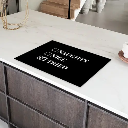 Kerst - Zwart - Wit - Quote - Grappig Inductie beschermer vinyl 3mm klein -sfeer8