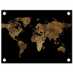 Wereldkaart - Goud - Luxe - Aarde - Zwart tuinposter los doek klein -3d