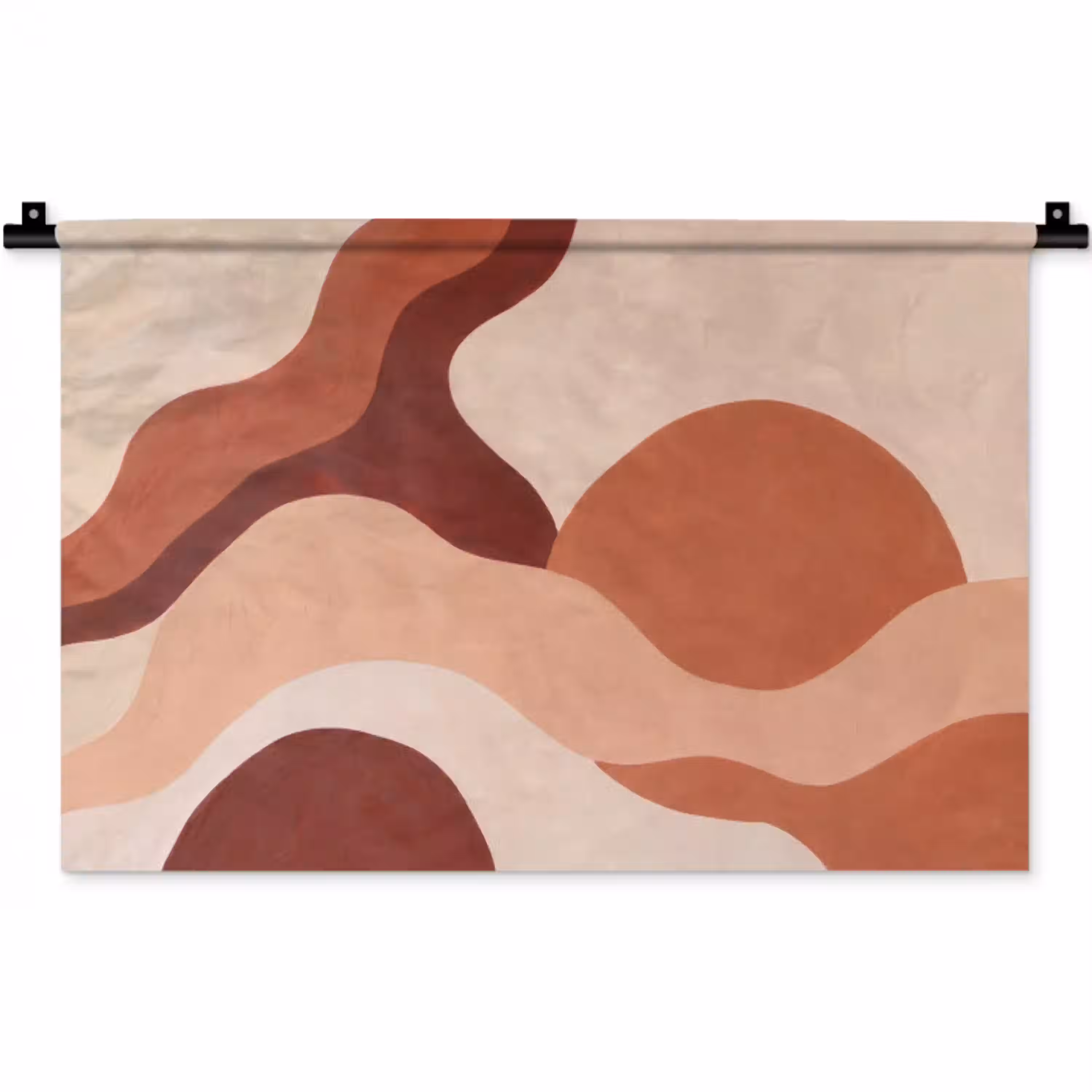 Abstract - Vormen - Organisch - Aardetinten - Modern Wandkleed katoen klein -zz3d