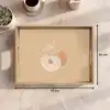 Perzik - Lijntekening - Pit - Beige Dienblad Rechthoek middel -USP_Formaat