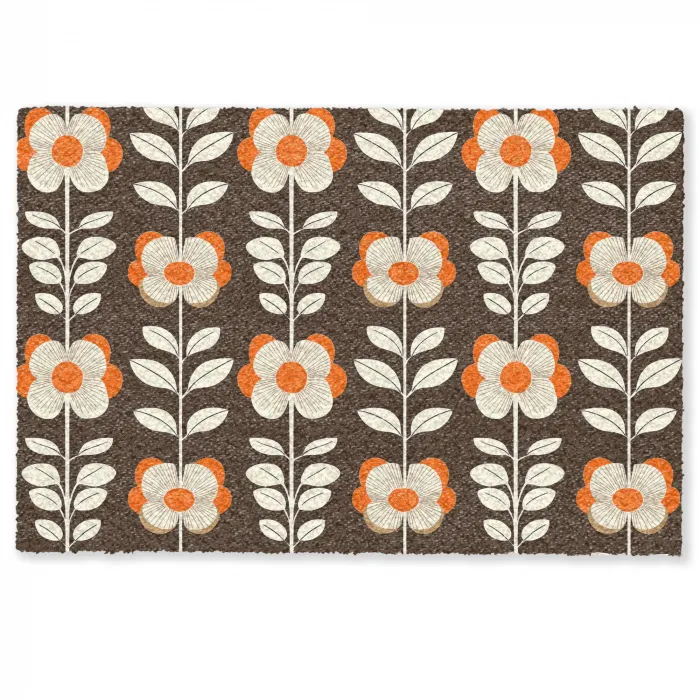 Bloemen - Retro - Bruin Deurmat klein 898 -zkaufland3d