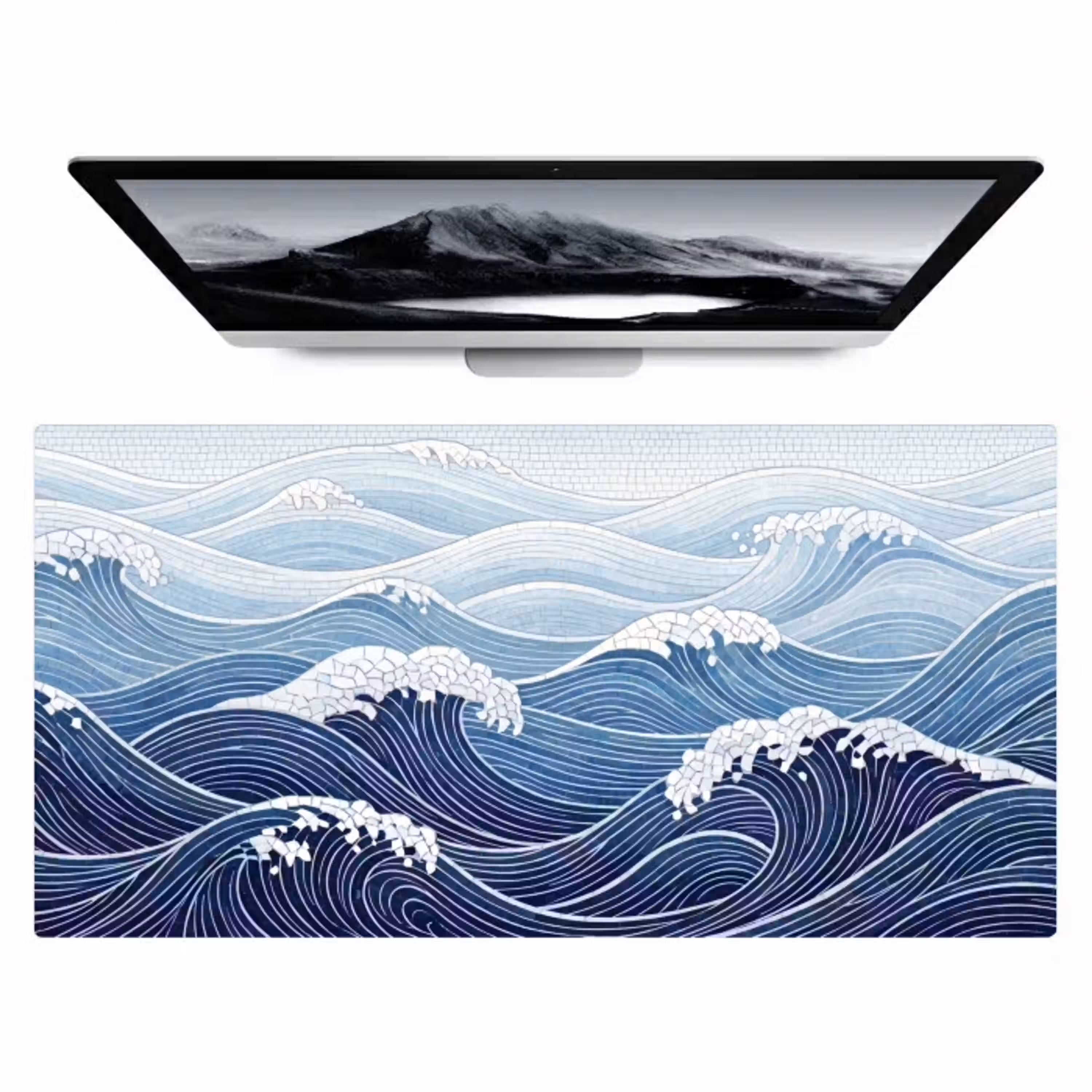 Water - Mozaïek - Landschap - Modern - Blauw Muismat XXL klein -zzz3d