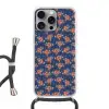 Disco - Blauw - Patroon Hoesje iPhone 16 Pro Max met koord klein 804 -3d