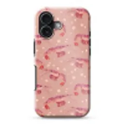 Garnalen - Stippen - Roze Toughcase MagSafe Apple iPhone 17 klein 1017 -3d
