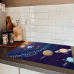 Planetenstelsel - Ruimte - Illustratie Inductie beschermer vinyl 3mm klein -sfeer3
