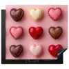 Macarons - Hartjes - Kleurrijk - Roze Inductie beschermer vinyl 3mm middel -3d